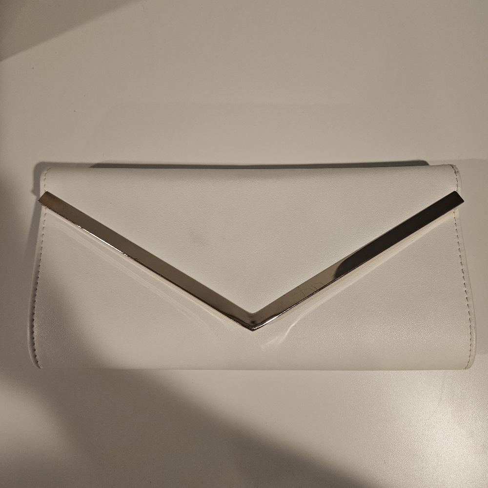 Aldo White and Gold Geometric Clutch - Picture 2 of 3